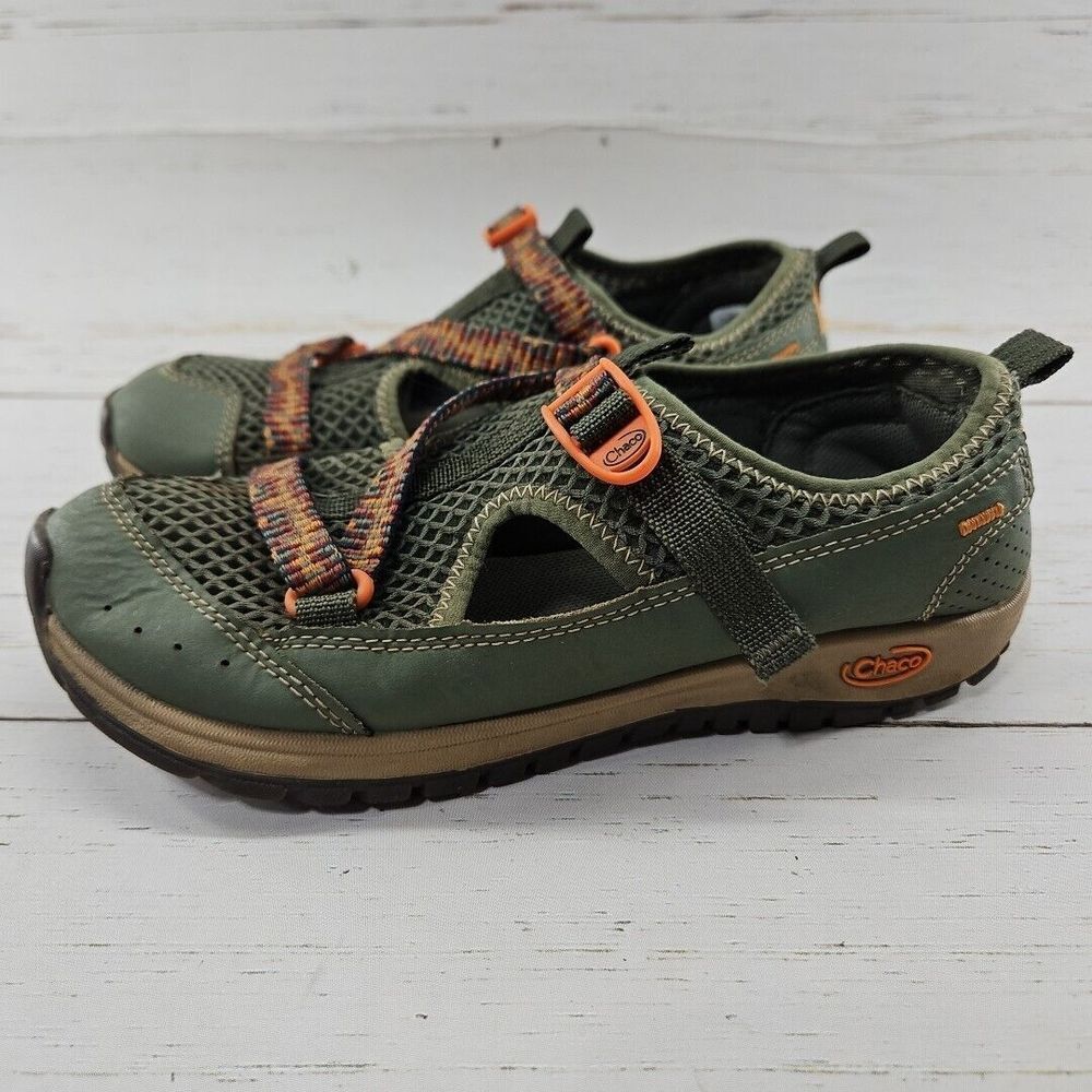 Chaco Odyssey All Terrain Kids Junior Size 4 Green Closed Toe Hiking‎ Sandals